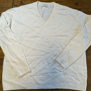 Cashmere Nordstrom Sweater V-Neck sweater cream beige ivory size small NWOT